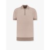 Striped cotton and silk polo shirt