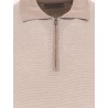 Striped cotton and silk polo shirt