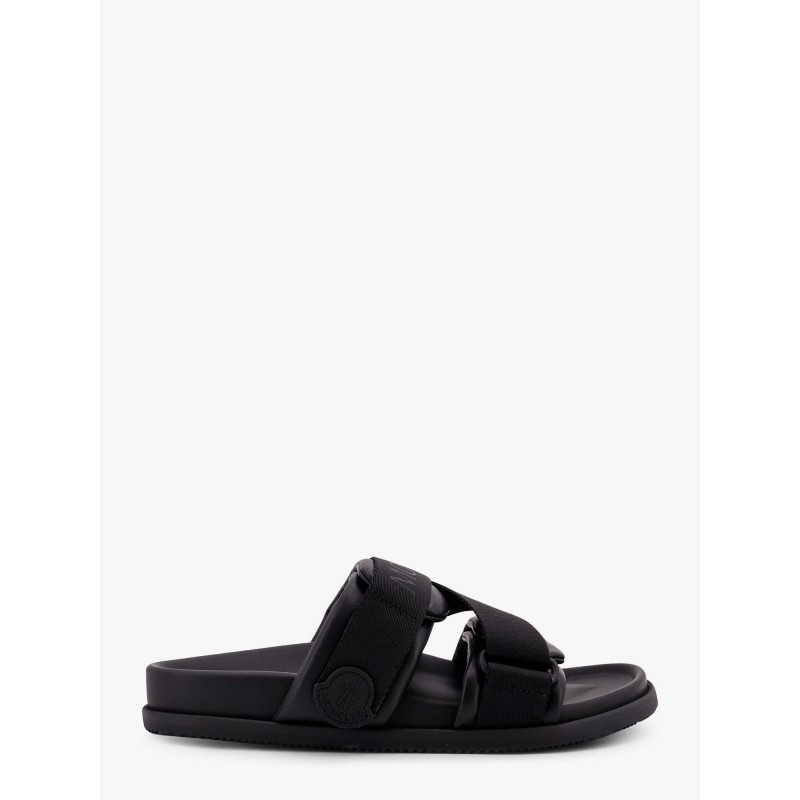 Mon summer leather sandals with nylon details