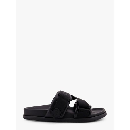 Mon summer leather sandals with nylon details