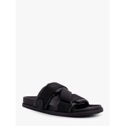 Mon summer leather sandals with nylon details