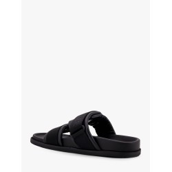 Mon summer leather sandals with nylon details