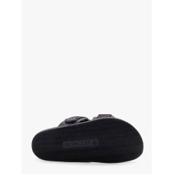 Mon summer leather sandals with nylon details