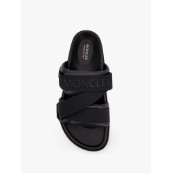 Mon summer leather sandals with nylon details