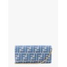 Baguette continental with chain denim-effect ff jacquard wallet