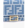 Baguette continental with chain denim-effect ff jacquard wallet