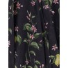 Plumeria ramie dress with multicolor print
