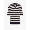 Striped knitted cotton sweater