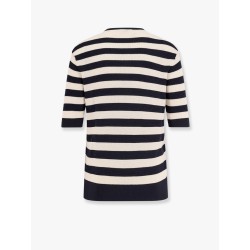 Striped knitted cotton sweater
