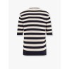 Striped knitted cotton sweater
