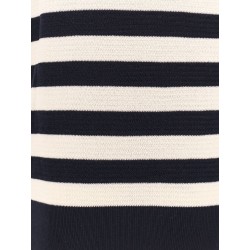 Striped knitted cotton sweater
