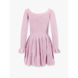 Ribbed knit mini dress with jewel buttons