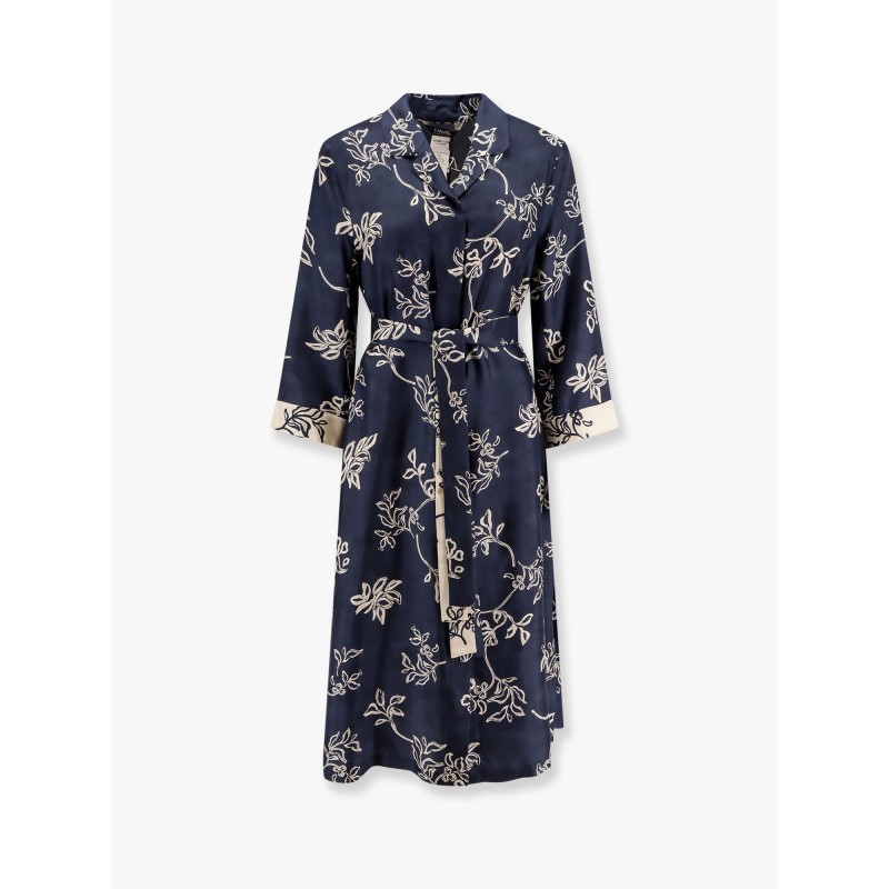 Timeo kaftan silk dress with floral print