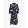 Timeo kaftan silk dress with floral print