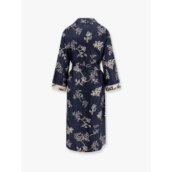 Timeo kaftan silk dress with floral print