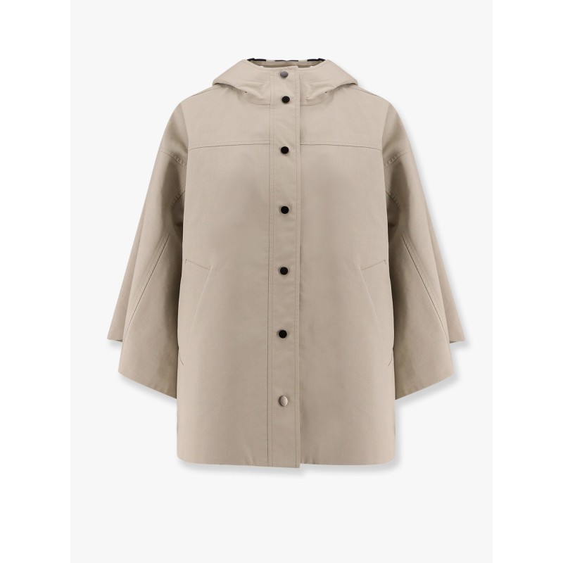 Water-resistant bonded cotton poplin hooded jacket with heat-bonded seams
