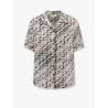 Silk shirt with pixelated logo print