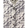 Silk shirt with pixelated logo print