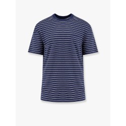 Striped linen stretch jersey t-shirt