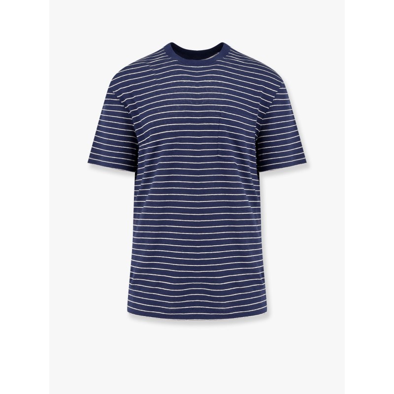 Striped linen stretch jersey t-shirt