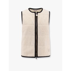 Padded cotton blend vest with all-over logo