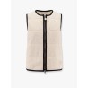 Padded cotton blend vest with all-over logo