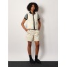 Padded cotton blend vest with all-over logo