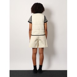 Padded cotton blend vest with all-over logo