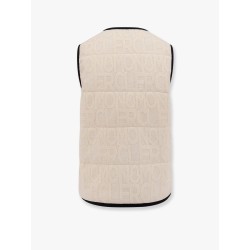 Padded cotton blend vest with all-over logo