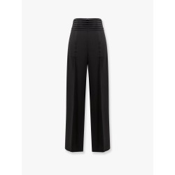 Satin trouser with pleated waist
