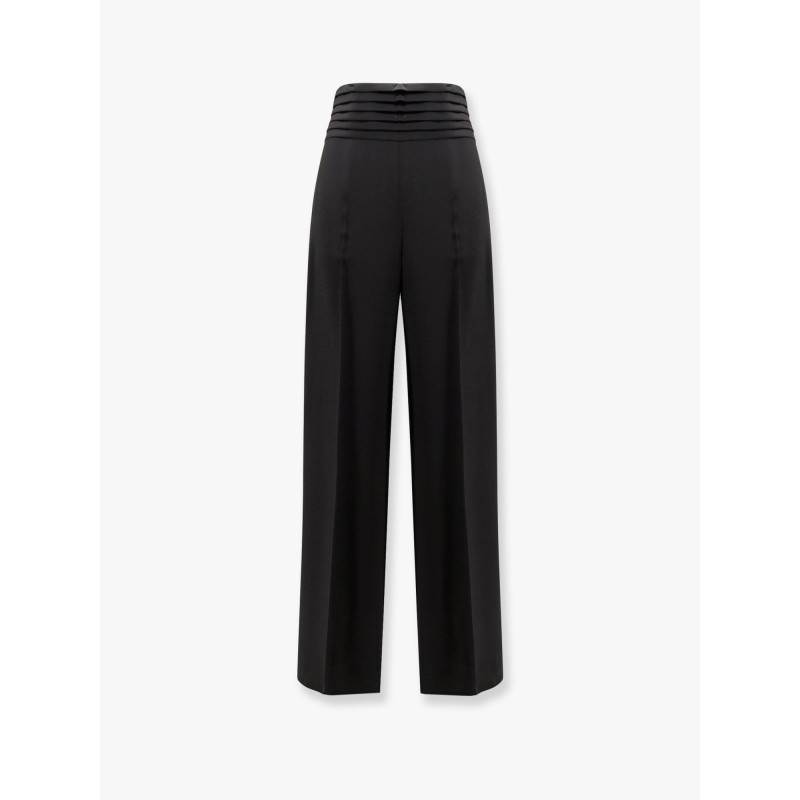 Satin trouser with pleated waist