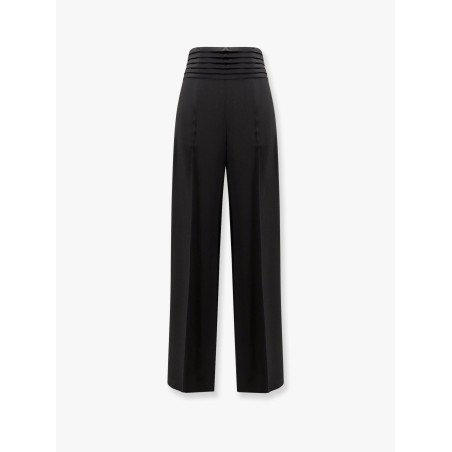 Satin trouser with pleated waist