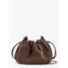 Bucket mellow suede shoulder bag with precious chain