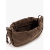Bucket mellow suede shoulder bag with precious chain