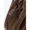 Bucket mellow suede shoulder bag with precious chain