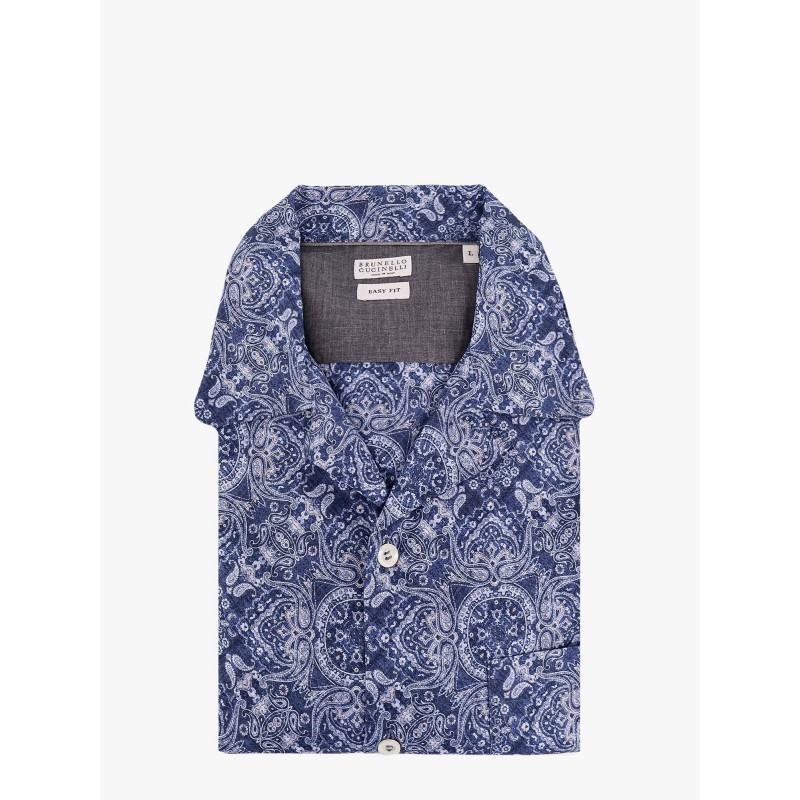 Cotton easy fit shirt with all-over print