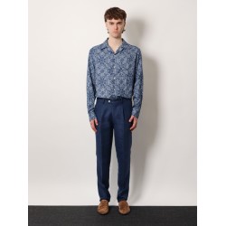 Cotton easy fit shirt with all-over print
