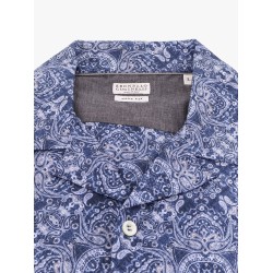 Cotton easy fit shirt with all-over print