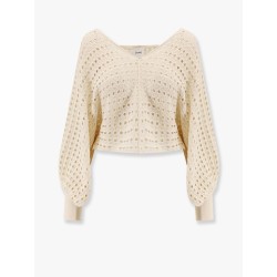 Perforated cotton sweater
