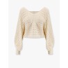 Perforated cotton sweater