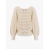 Perforated cotton sweater