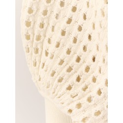 Perforated cotton sweater