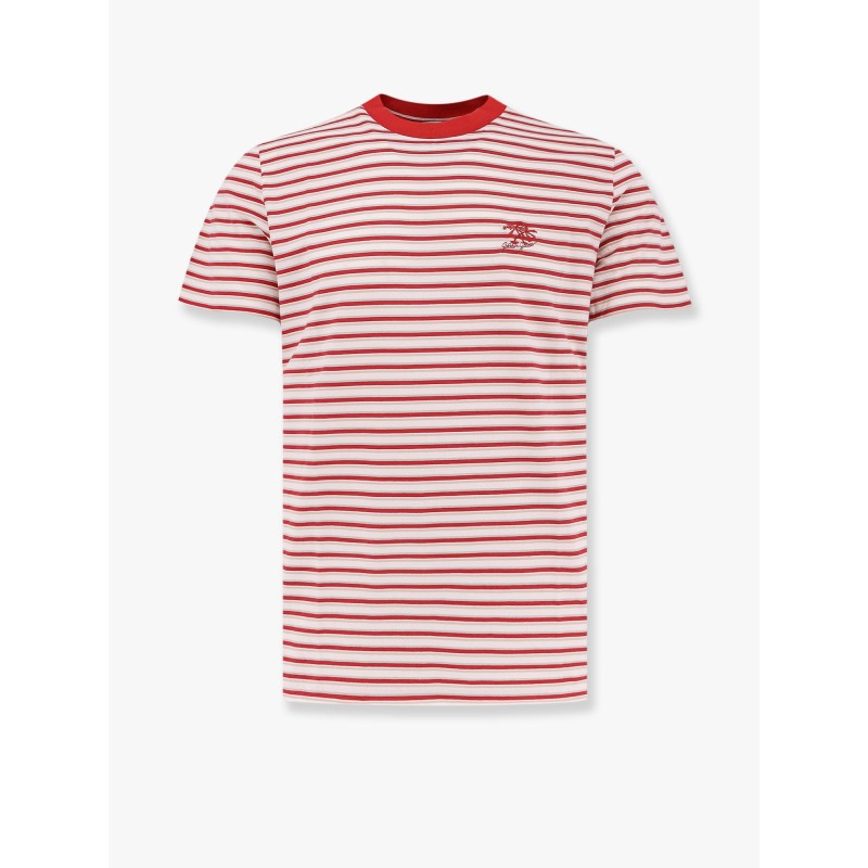 Striped cotton t-shirt with logo