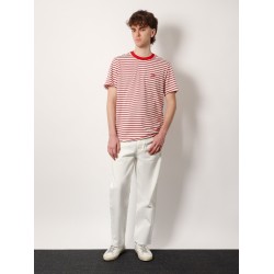 Striped cotton t-shirt with logo