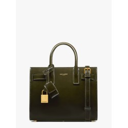 Sac de jour nano patent leather handbag with metal padlock