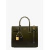 Sac de jour nano patent leather handbag with metal padlock