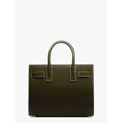 Sac de jour nano patent leather handbag with metal padlock