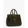 Sac de jour nano patent leather handbag with metal padlock