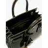 Sac de jour nano patent leather handbag with metal padlock