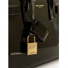 Sac de jour nano patent leather handbag with metal padlock